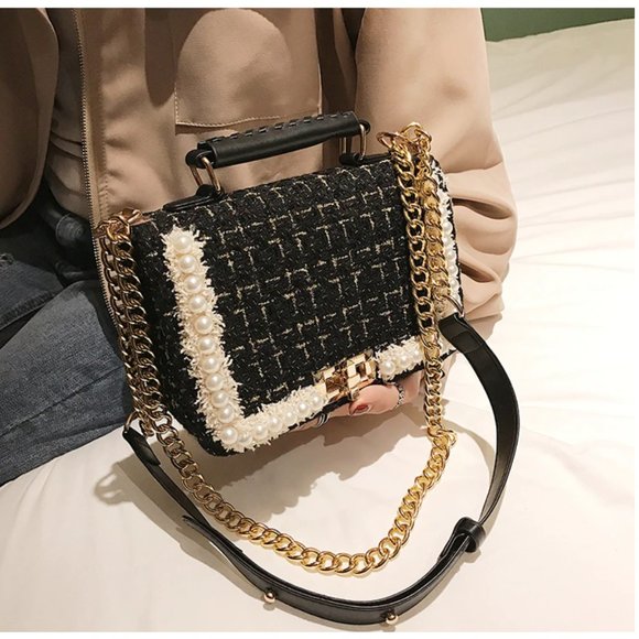 ChicksDesire Handbags - Magical Woolen Black Crossbody Bag